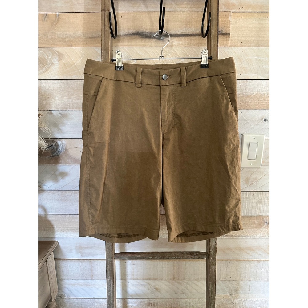 Lululemon Commission Shorts 9 Mens 32 Brown Cotton Blend Chino Casual Stretch